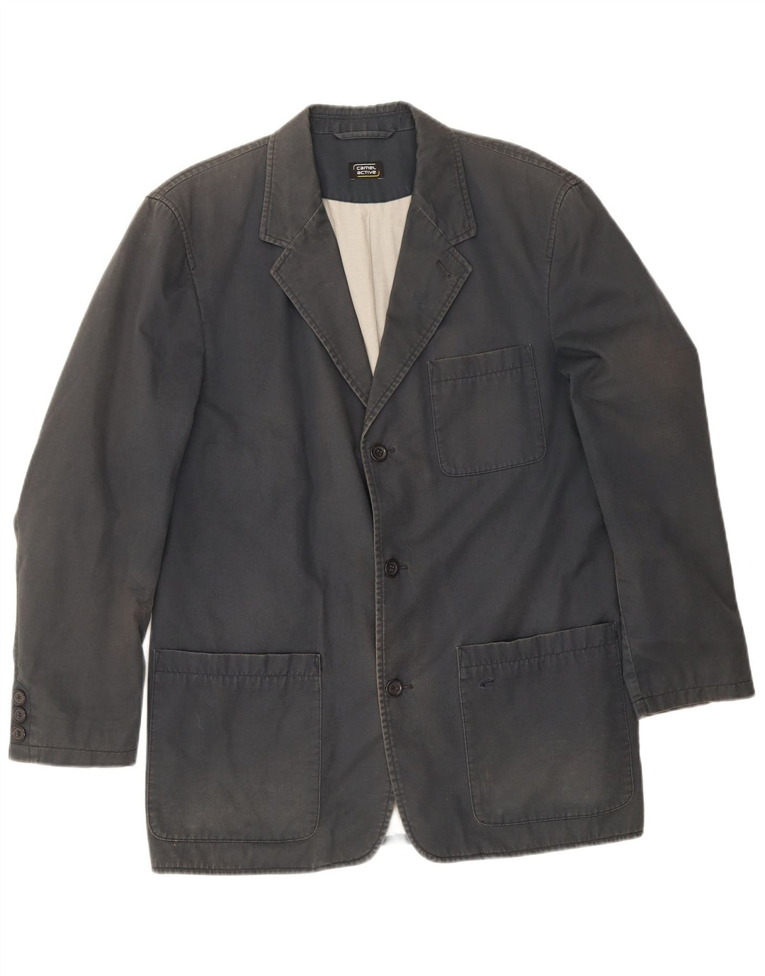 Jaqueta blazer masculina Camel Active com 3 botões IT 50 algodão cinza grande