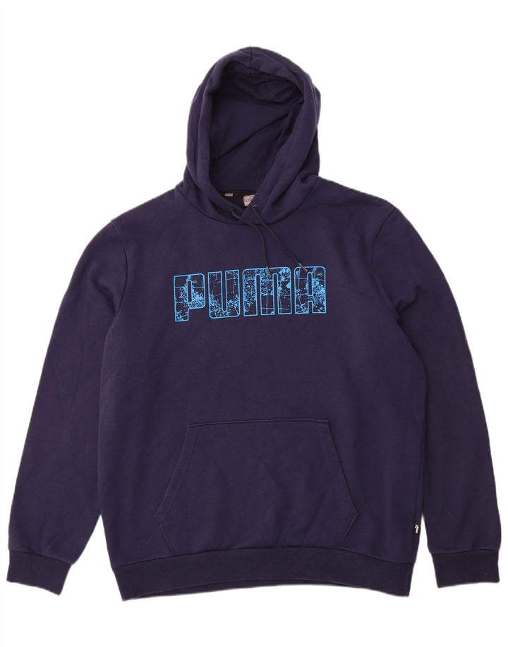 Jumper com capuz gráfico masculino PUMA grande azul marinho