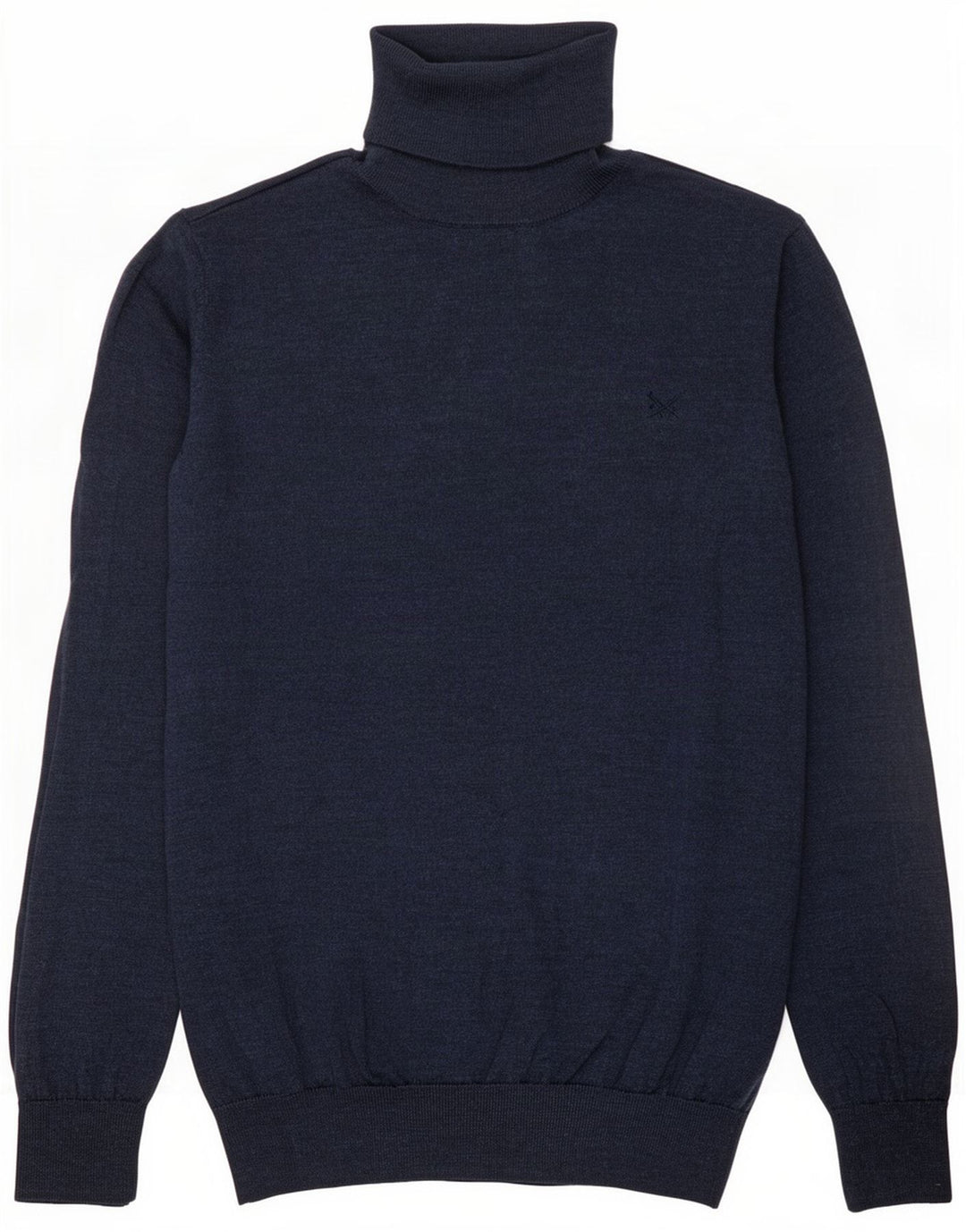 Crew Clothing Suéter masculino com gola redonda, lã Merino azul marinho médio