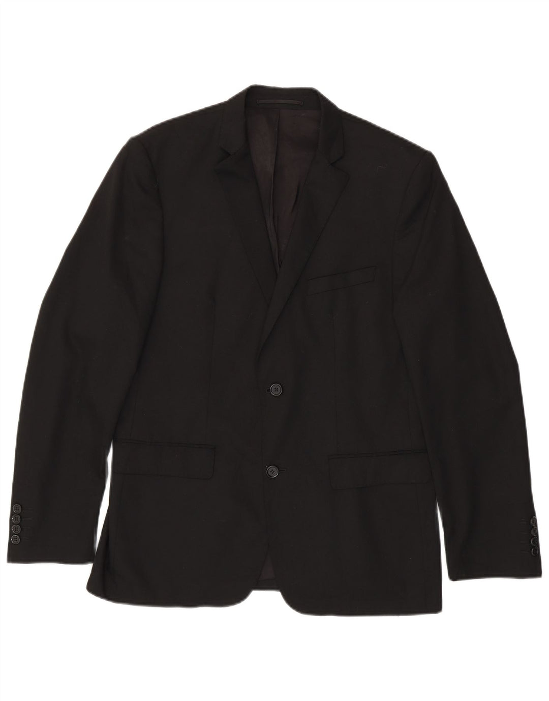 Jaqueta blazer masculina ZARA com 2 botões EU 50 poliéster preto médio
