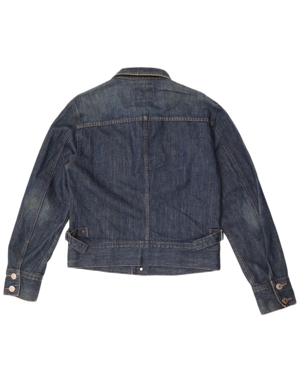 Sisley Mens Denim Jacket UK 38 Medium Blue Cotton