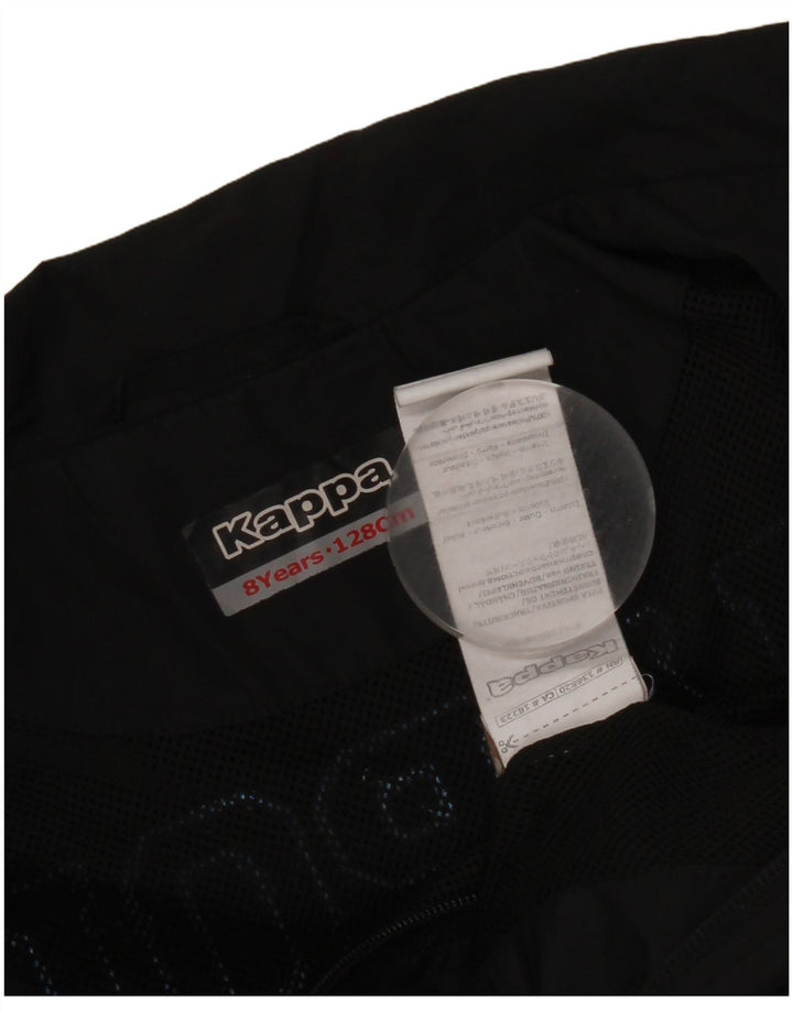 Jaqueta Kappa Boys Graphic Tracksuit 7-8 Anos Preto Poliéster