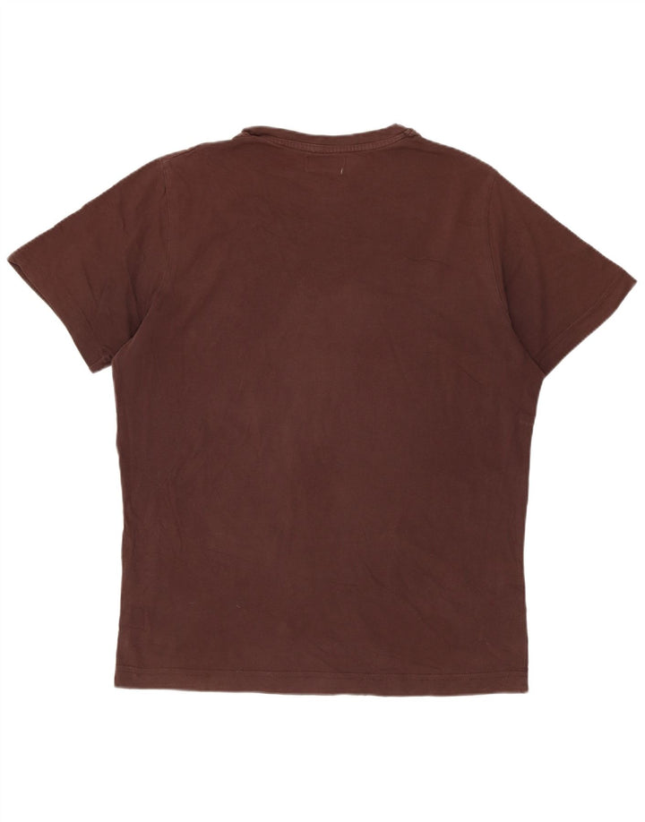 Camiseta masculina Kappa com estampa gráfica de algodão marrom médio