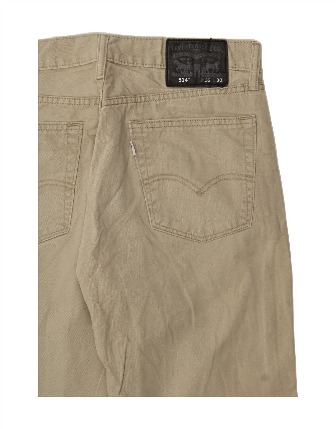 LEVI'S Mens 514 Straight Casual Trousers W32 L30 Beige Cotton Vintage Levi's and Second-Hand Levi's from Messina Hembry 