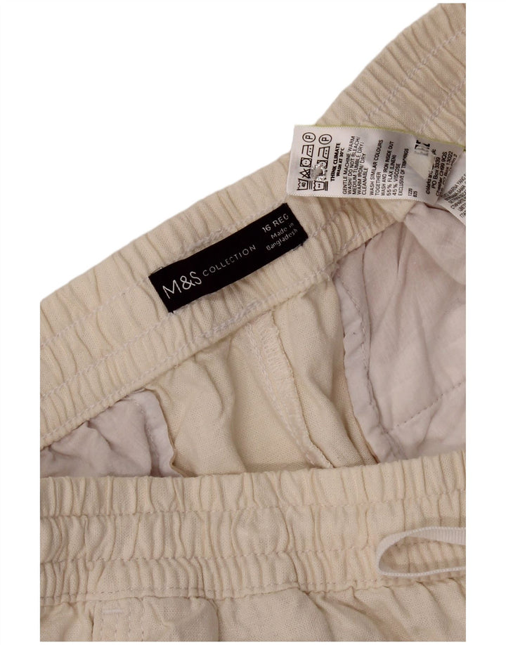 Calça de treino feminina Marks & Spencer Reino Unido 16 grande linho branco