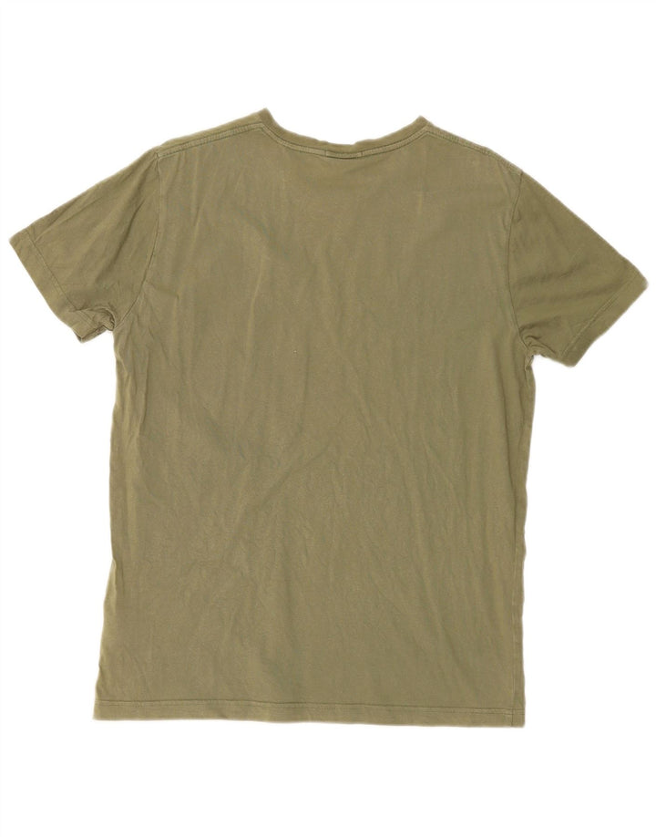 Camiseta masculina regular Gant de algodão cáqui médio