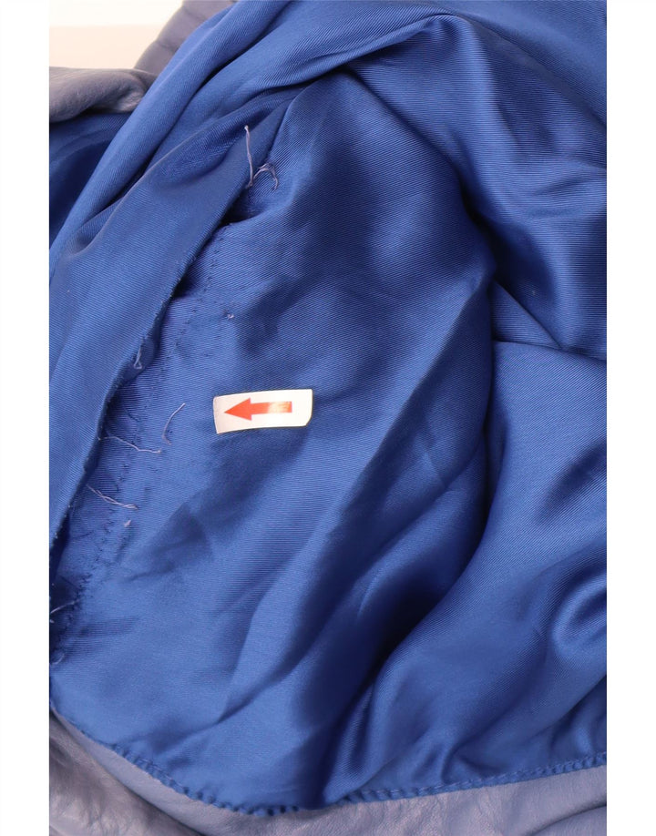 Jaqueta de couro oversized feminina vintage EU 40 azul médio