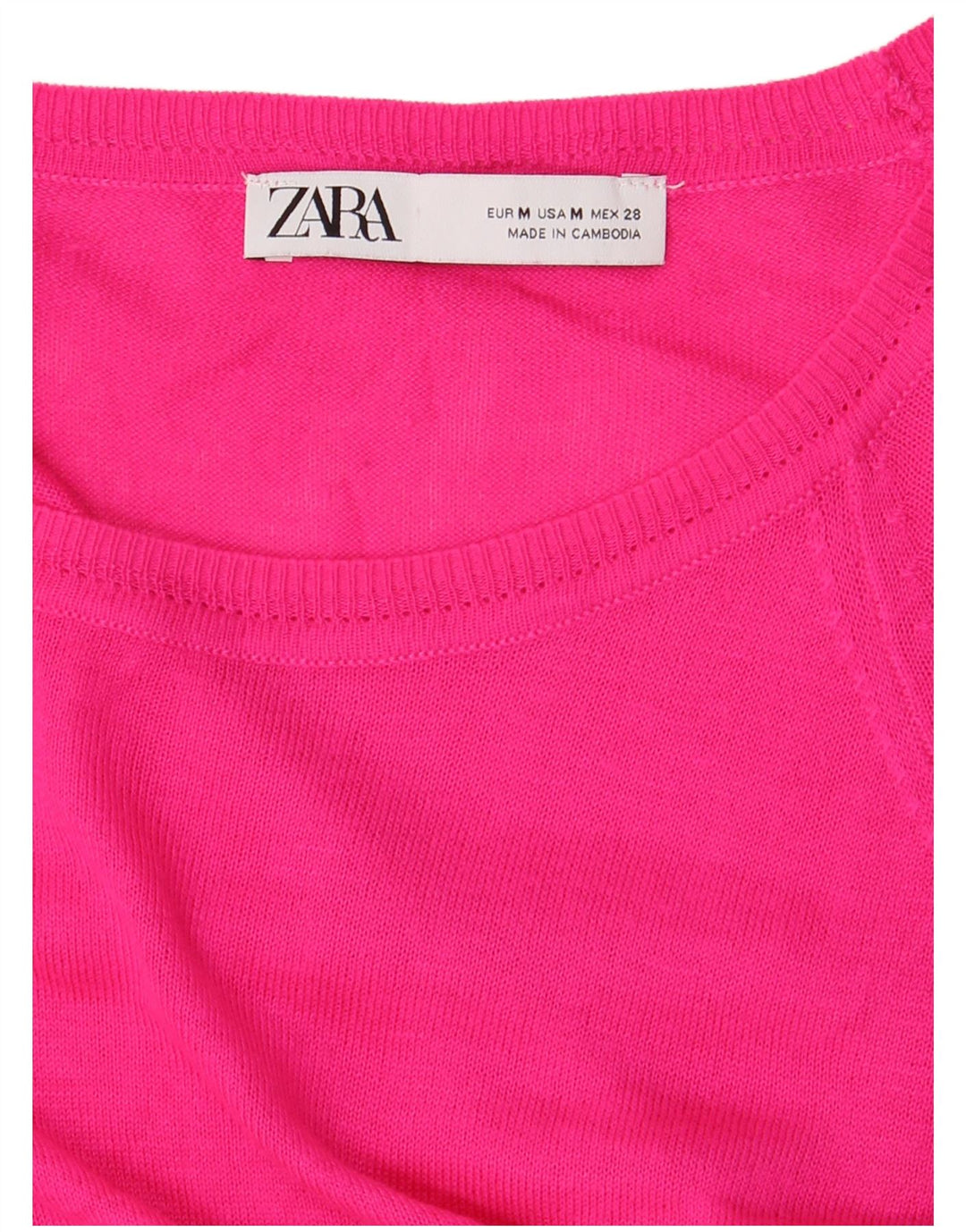 Suéter feminino ZARA com gola canoa Reino Unido 14 rosa médio