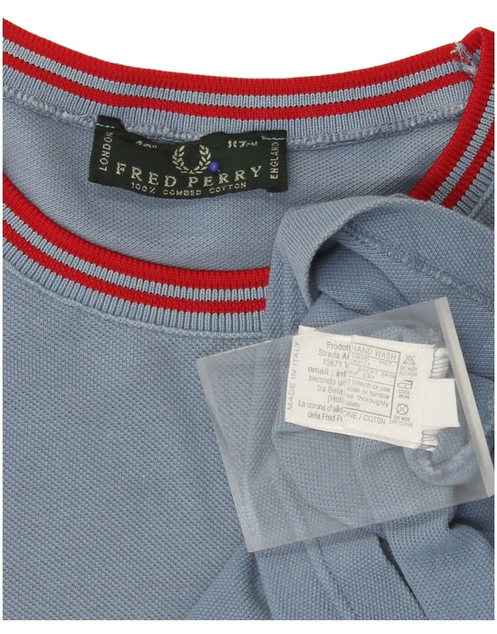 FRED PERRY Camiseta masculina grande algodão azul