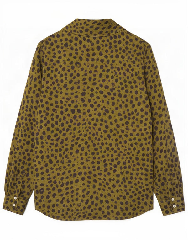 Blusa feminina Zara UK 12 Viscose com estampa animal verde médio