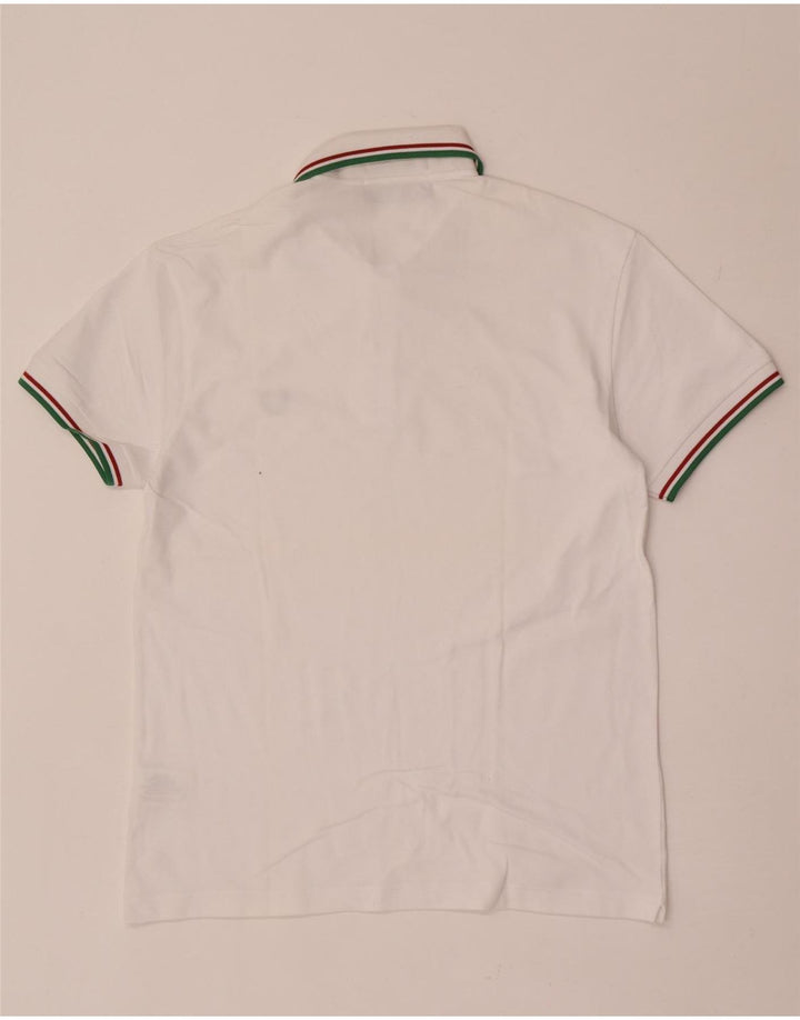 Camisa polo masculina leve e elástica Fred Perry de algodão branco médio