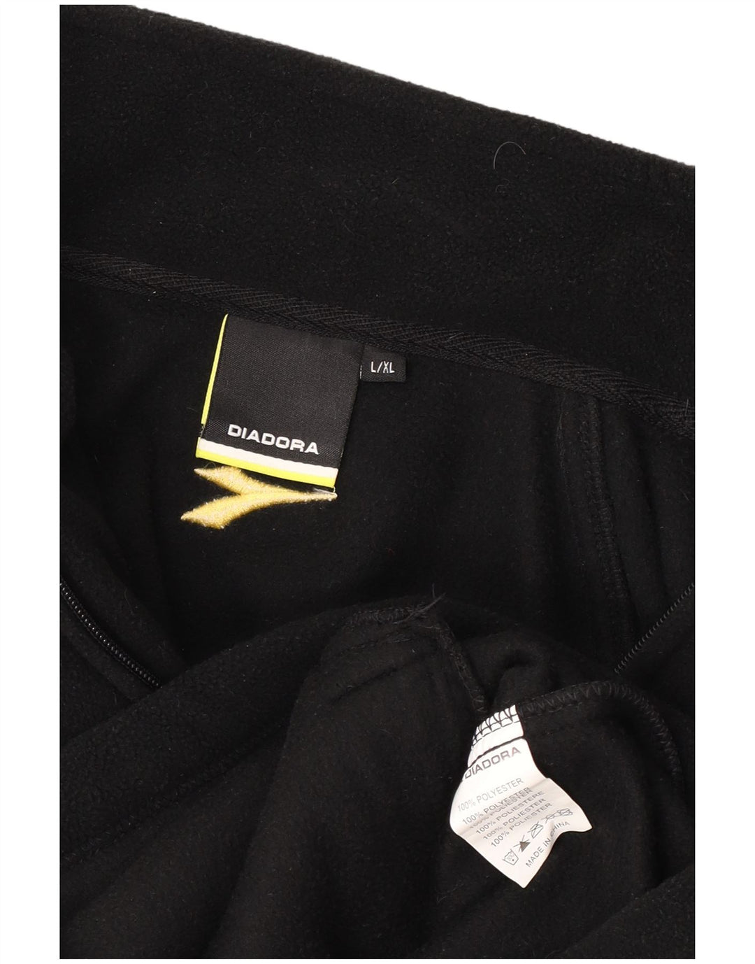 Jaqueta de lã masculina Diadora UK 40 grande poliéster preto Colourblock