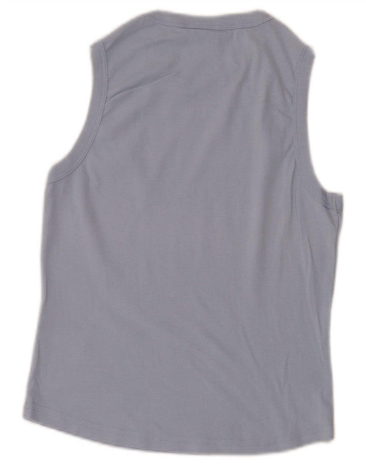 Reebok Womens Vest Top UK 16 Grande Algodão Azul