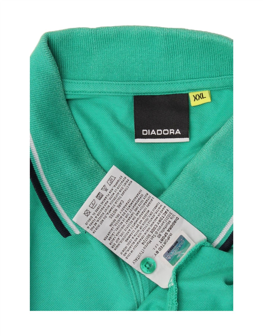 DIADORA Mens Loose Fit Polo Shirt 2XL Green Cotton Vintage Diadora and Second-Hand Diadora from Messina Hembry 