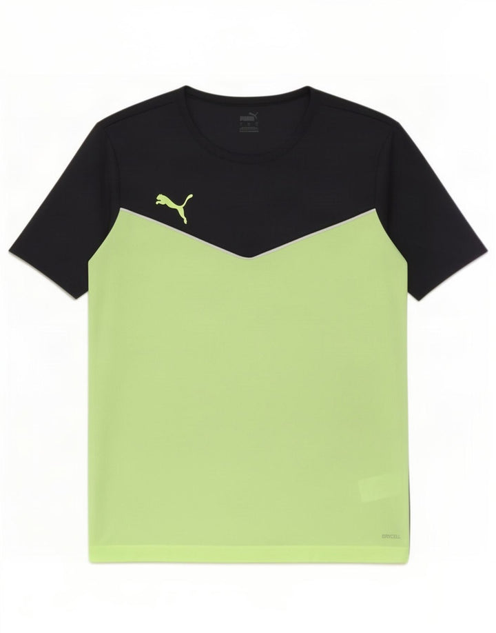 Puma Camiseta Masculina Top Grande Preto Colorblock Poliéster