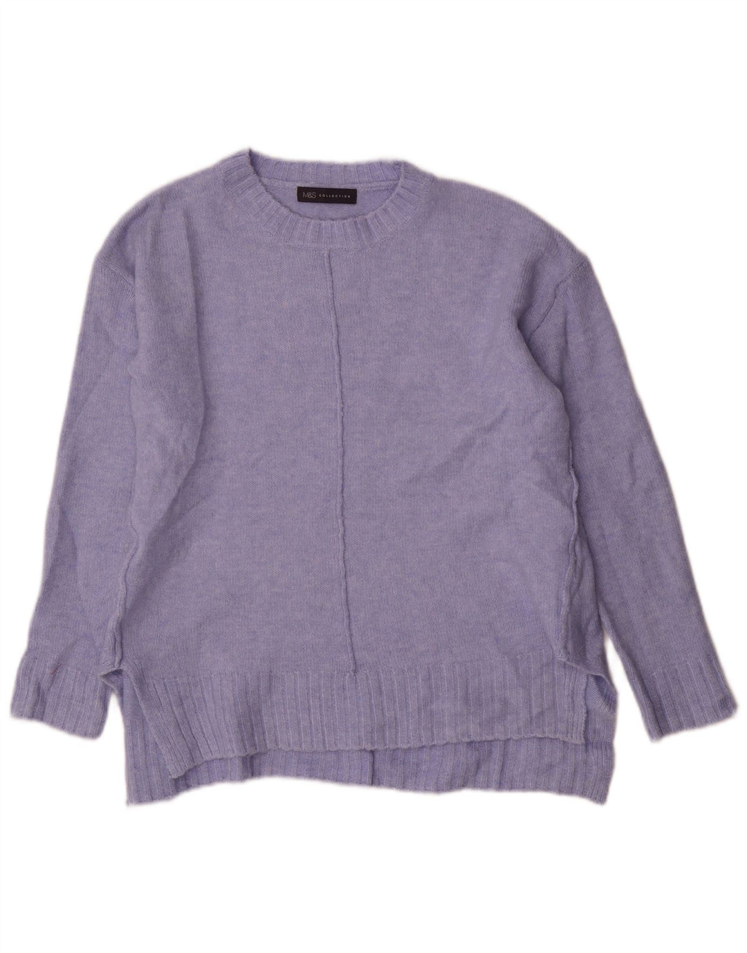 Suéter feminino Marks & Spencer com gola redonda Reino Unido 14 acrílico azul médio