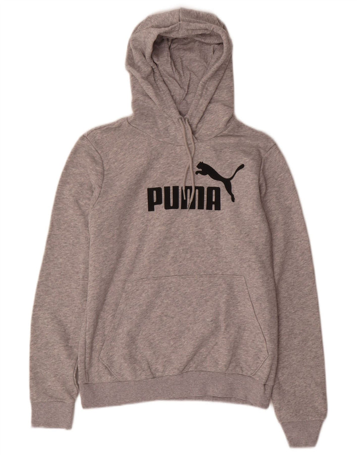 Puma feminino gráfico moletom com capuz Reino Unido 12 cinza médio