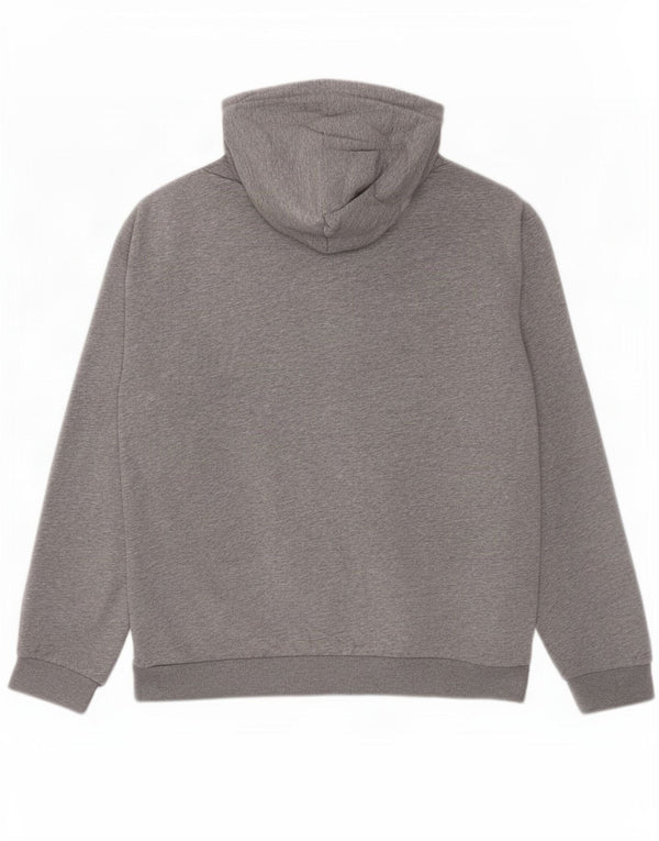 Adidas Mens Hoodie Jumper Médio Cinza Algodão Flecked