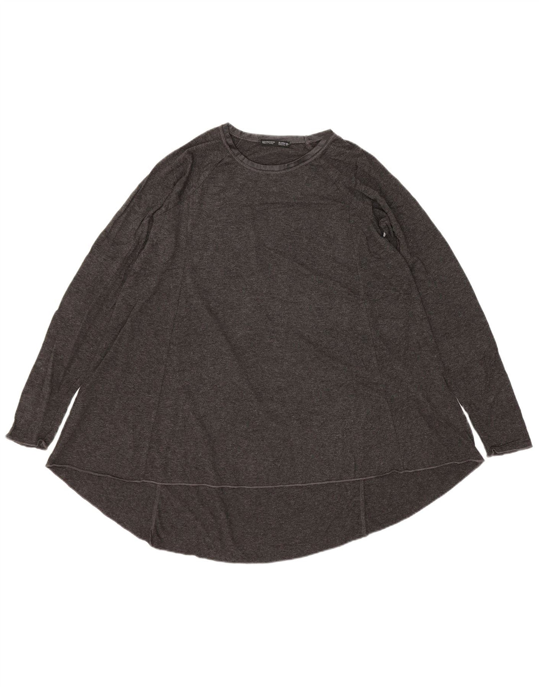 Túnica feminina de manga comprida Zara UK 10 viscose cinza pequena
