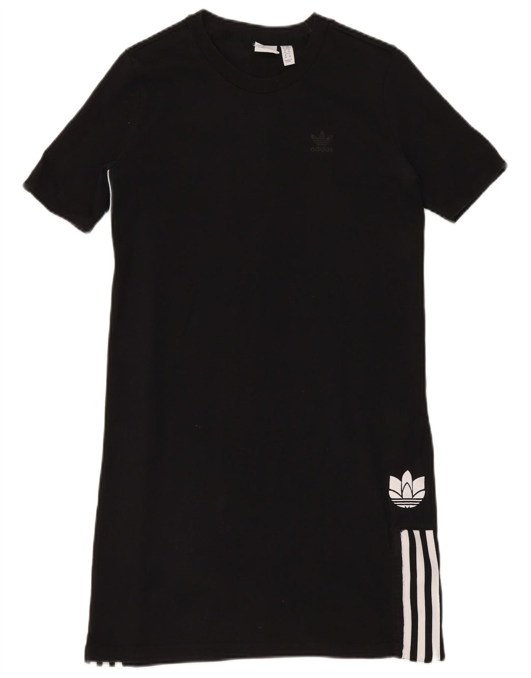 ADIDAS Womens T-Shirt Dress UK 6 XS Algodão Preto