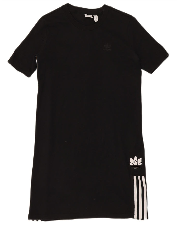 ADIDAS Womens T-Shirt Dress UK 6 XS Algodão Preto