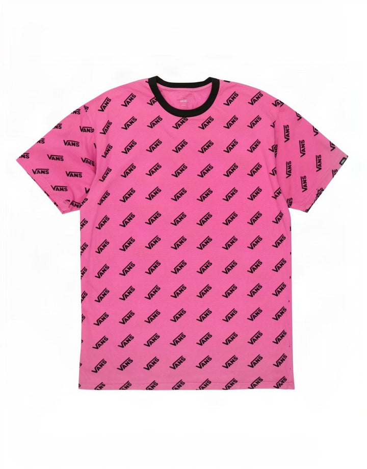 Camiseta Vans masculina gráfica grande algodão rosa