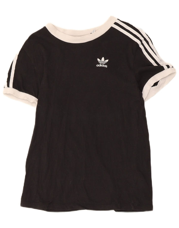 Camiseta feminina Adidas UK 6 XS preta colorblock algodão