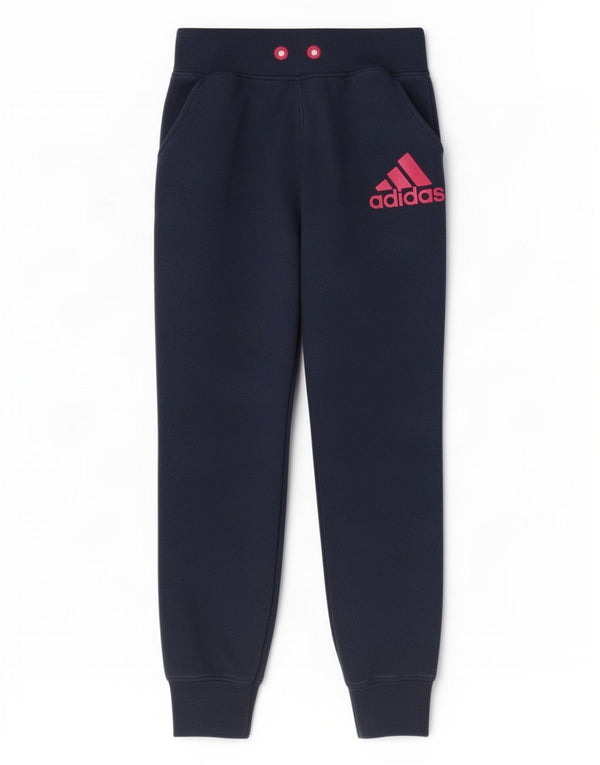 Adidas Womens Graphic Tracksuit Calças Joggers UK 4/6 XS Azul Marinho Algodão