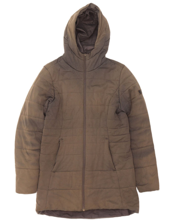 Casaco acolchoado com capuz feminino Berghaus UK 14 grande poliéster cinza