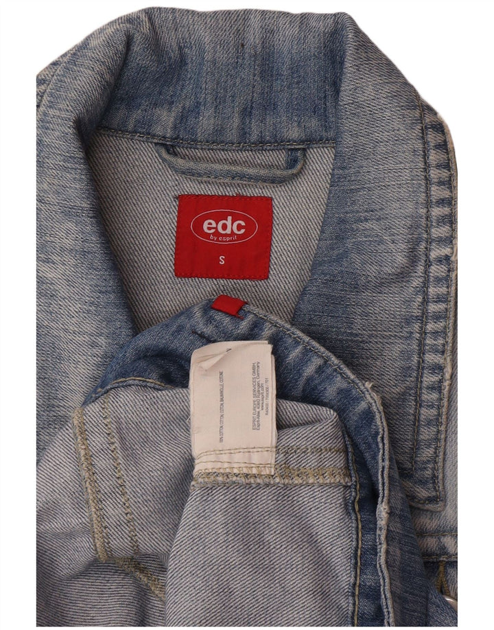 Jaqueta jeans feminina EDC Crop UK 10 algodão azul pequeno