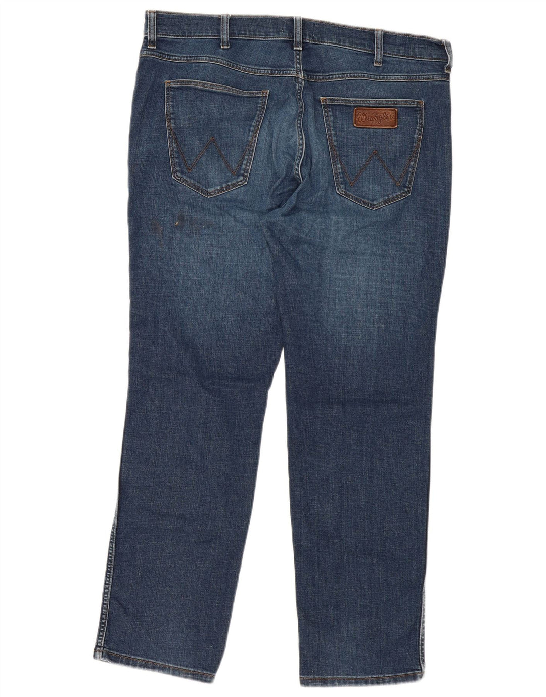 WRANGLER Masculino Greensboro Straight Jeans W36 L30 Azul Algodão