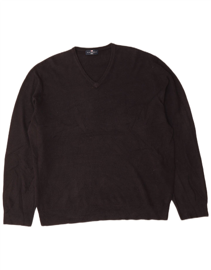 Suéter masculino Marks & Spencer Blue Harbor com decote em V 2XL azul marinho