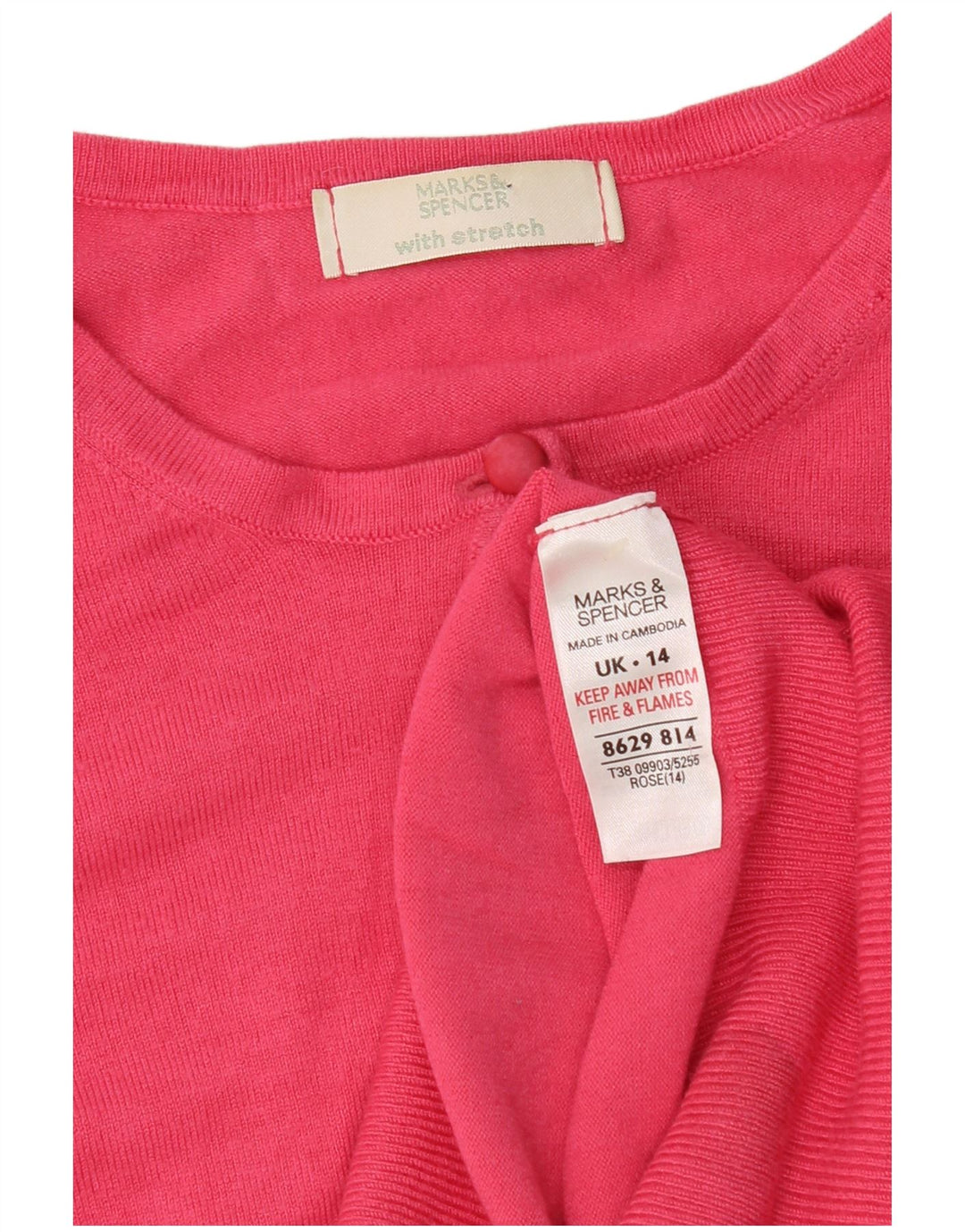 Suéter cardigã feminino Marks & Spencer UK 14 viscose rosa médio