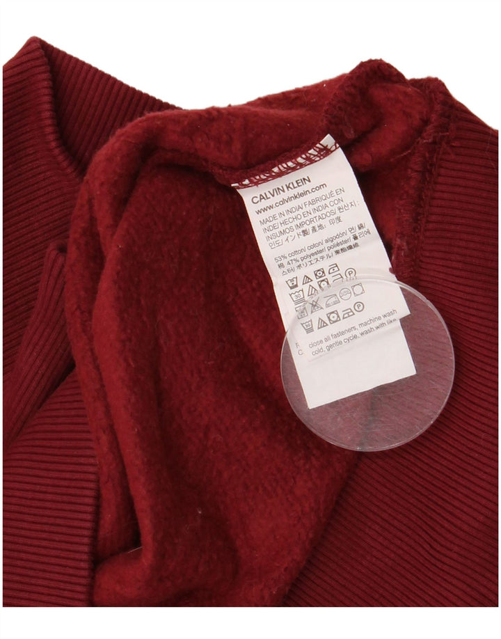 Moletom masculino Calvin Klein com zíper e gola alta de algodão marrom