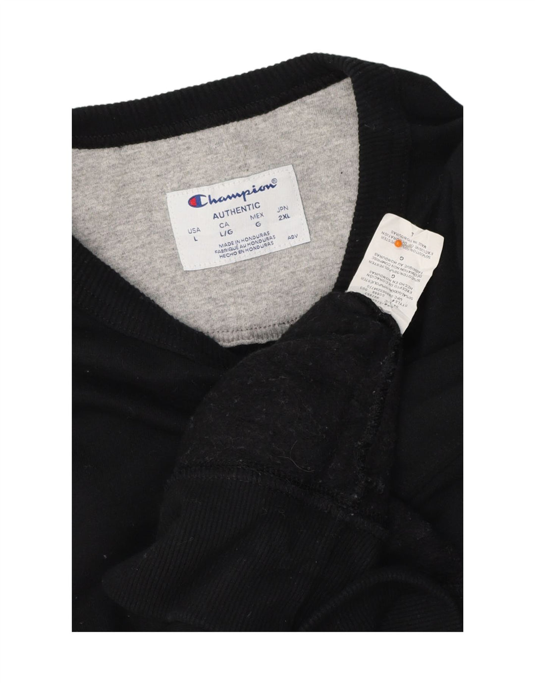CHAMPION Mens Sweatshirt Jumper Large Black Cotton