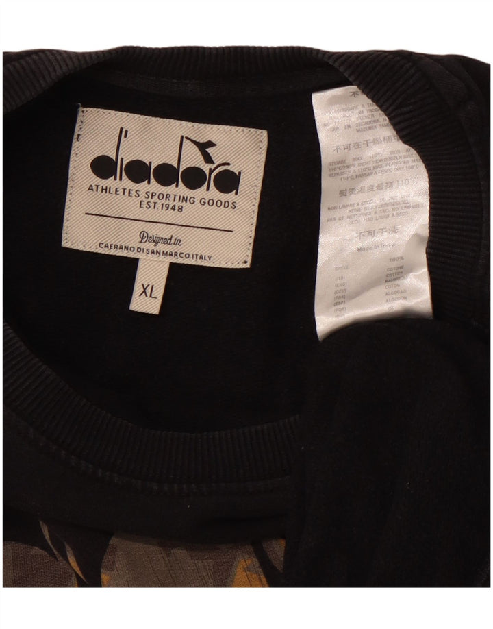 DIADORA moletom gráfico masculino Jumper XL algodão preto