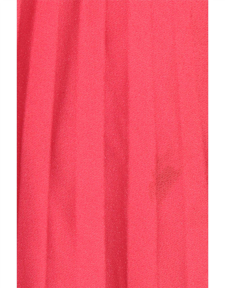 Vestido maxi feminino vintage sem mangas UK 12 rosa médio