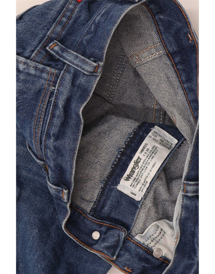 Jeans retos femininos Wrangler US 5 pequenos W26 L30 algodão azul