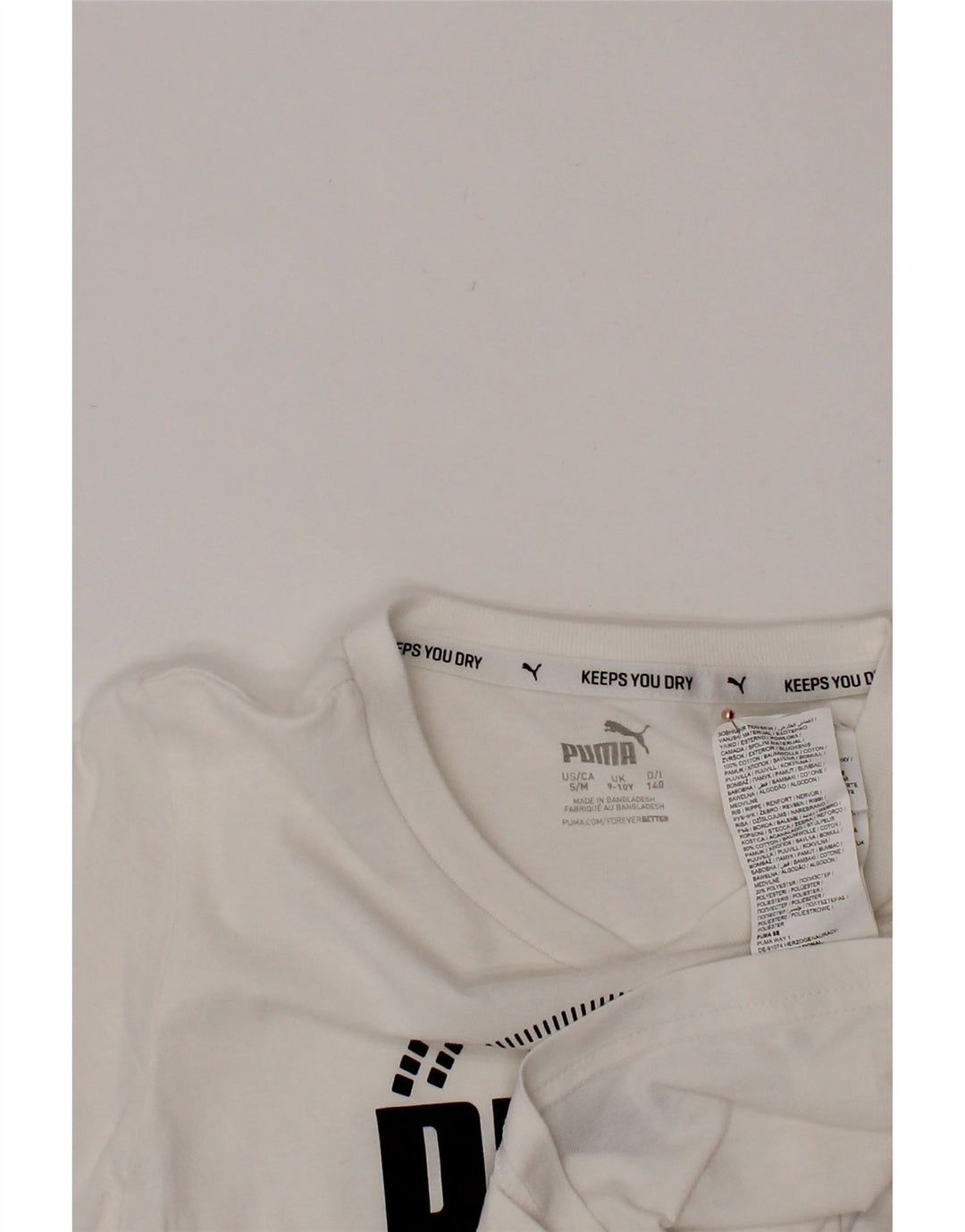 Camiseta PUMA Boys Graphic 9-10 Anos Algodão Branco