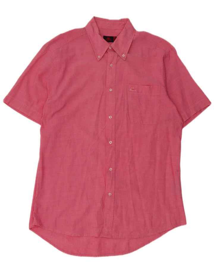 Camisa masculina de manga curta Kappa grande algodão rosa