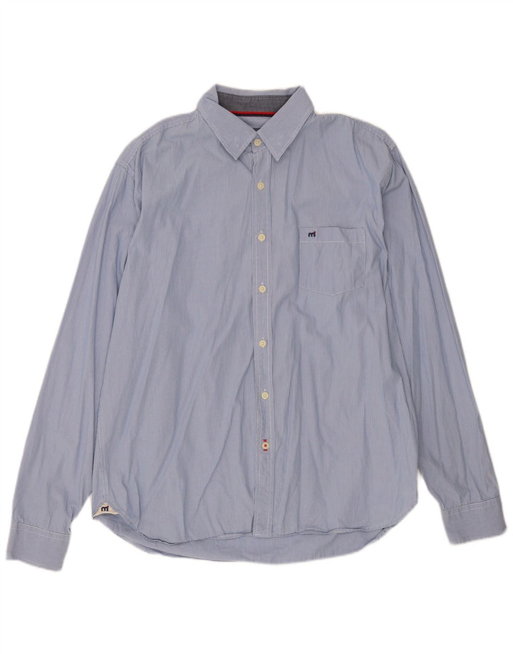 Camisa masculina Mistral XL azul risca de giz algodão