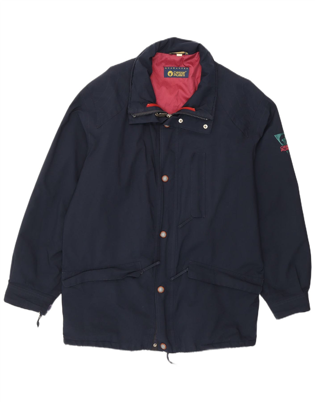 Jaqueta de chuva masculina Ciesse Piumini com ajuste solto IT 52 grande poliéster azul marinho
