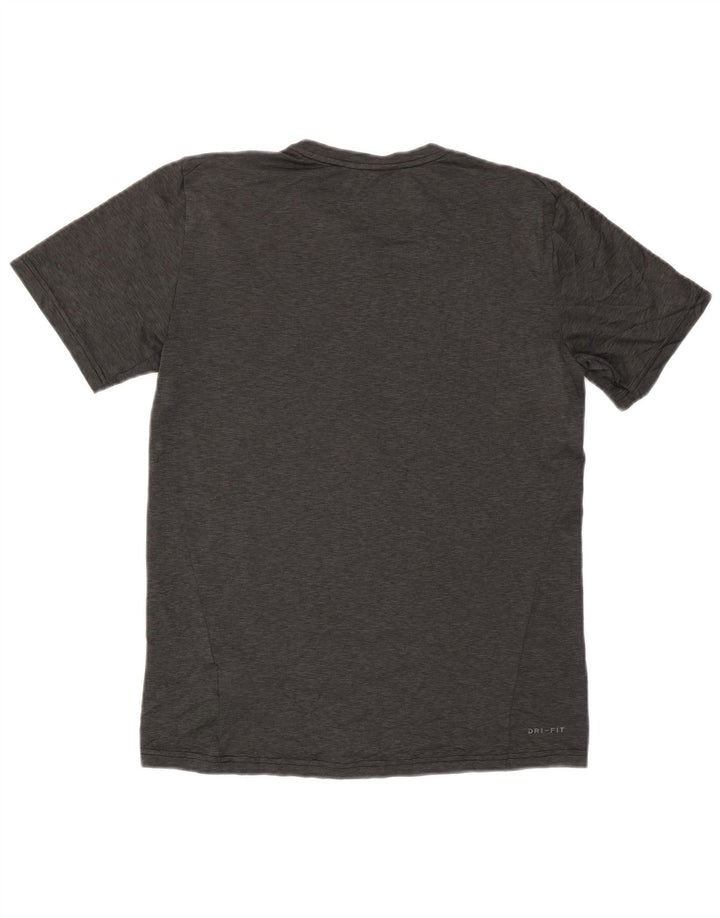 Camiseta masculina Nike Dri Fit Top cinza médio manchado de poliéster