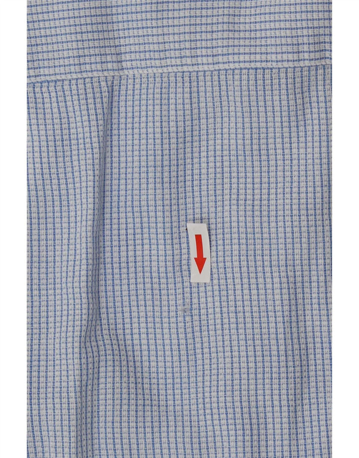 Camisa masculina Sergio Tacchini algodão guingão azul médio