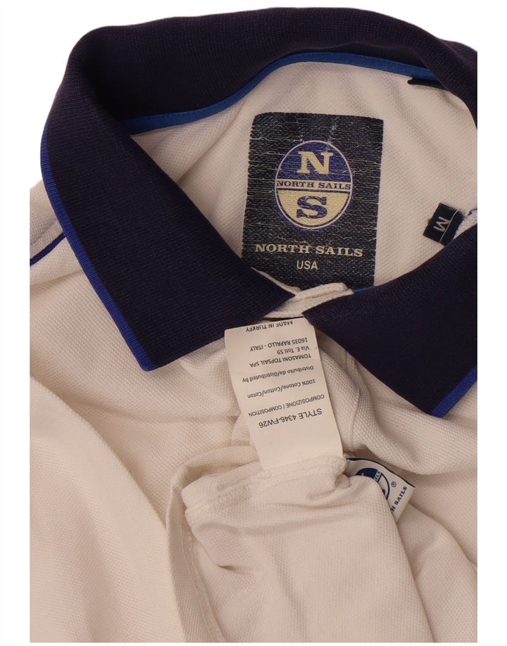 Camisa polo masculina North Sails médio branco colorblock algodão