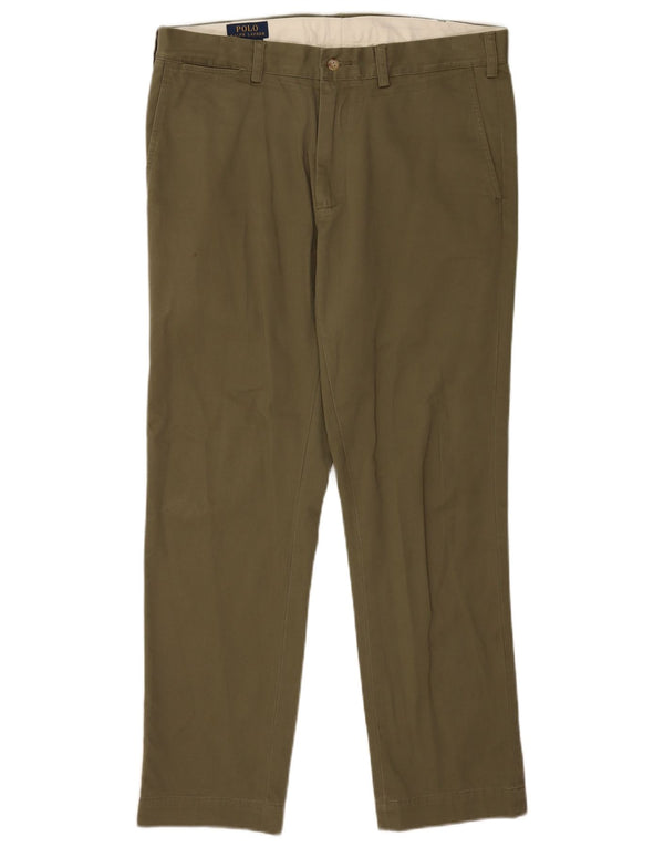 Calça Chino Masculina Slim Fit Polo Ralph Lauren W34 L30 Algodão Cáqui