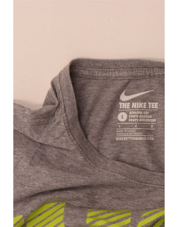 Camiseta Nike Masculina Athletic Cut Graphic Top Grande Cinza Salpicado