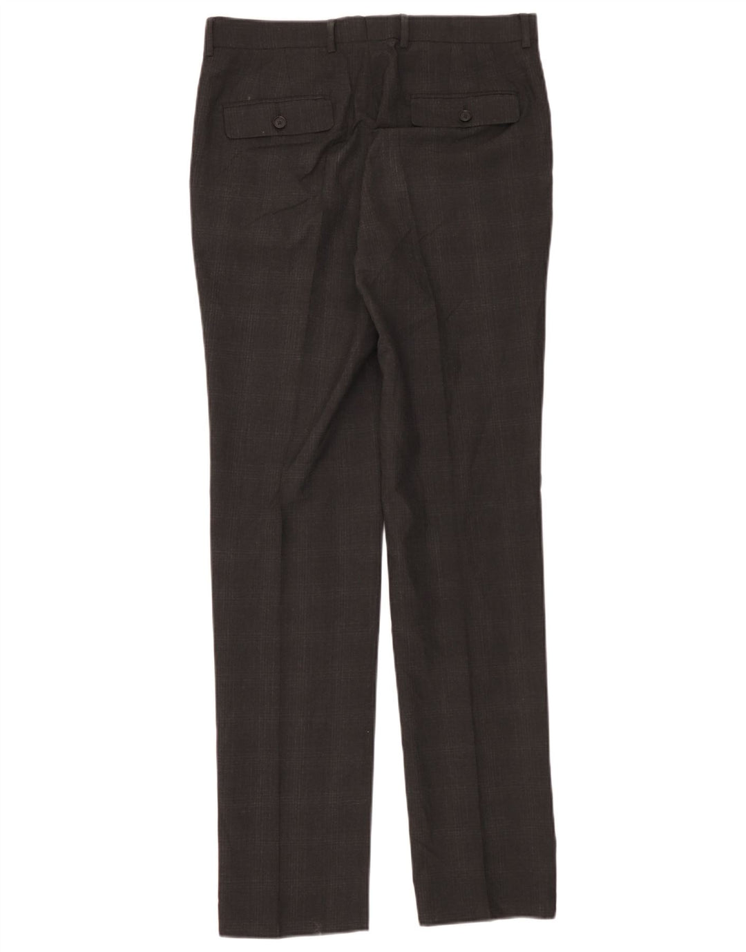 Calça masculina Marks & Spencer Super Slim Fit W32 L33 cinza xadrez