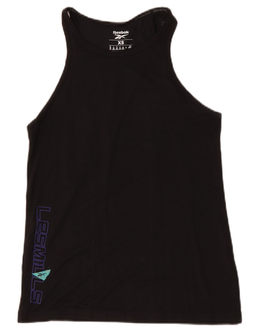 Top de colete gráfico feminino REEBOK UK 4/6 XS preto