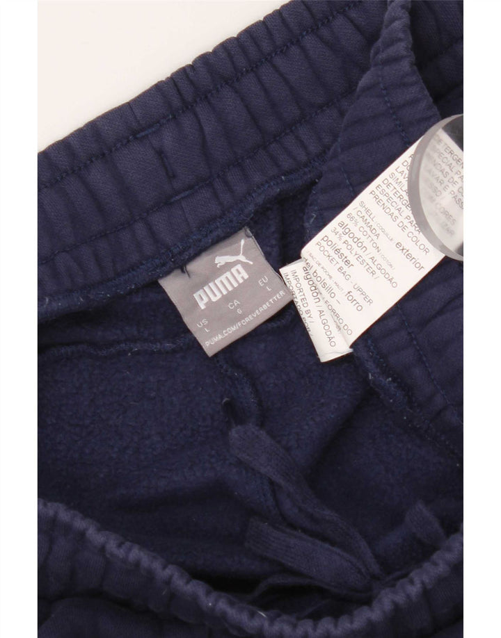Calça de treino masculina Puma grande algodão azul marinho